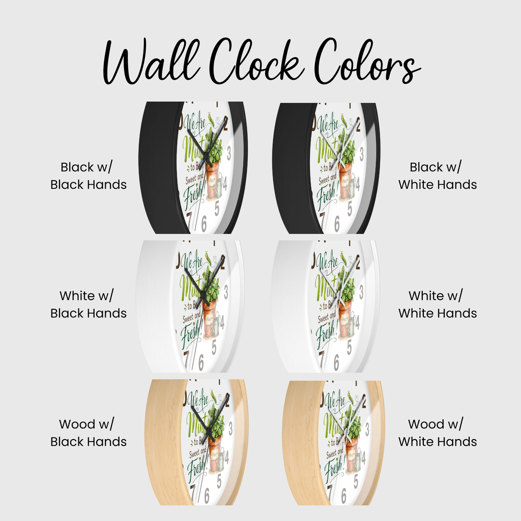 Kitchen Wall Clock – “We Are Mint to Be Sweet and Fresh” Cute Couple Housewarming