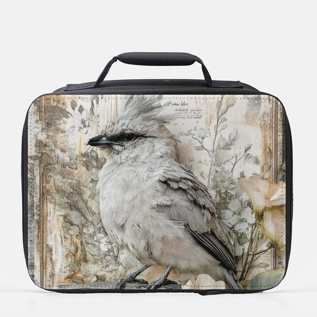  insulated lunch bag with a bird design on a white background