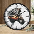 Zebra Silhouette Wall Clock — African Sunset Animal Decor