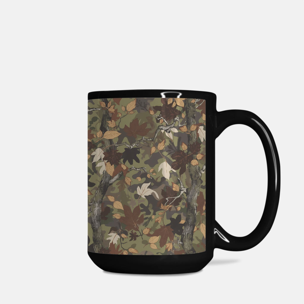 Woodland Camo Mug Deluxe 15oz. Black