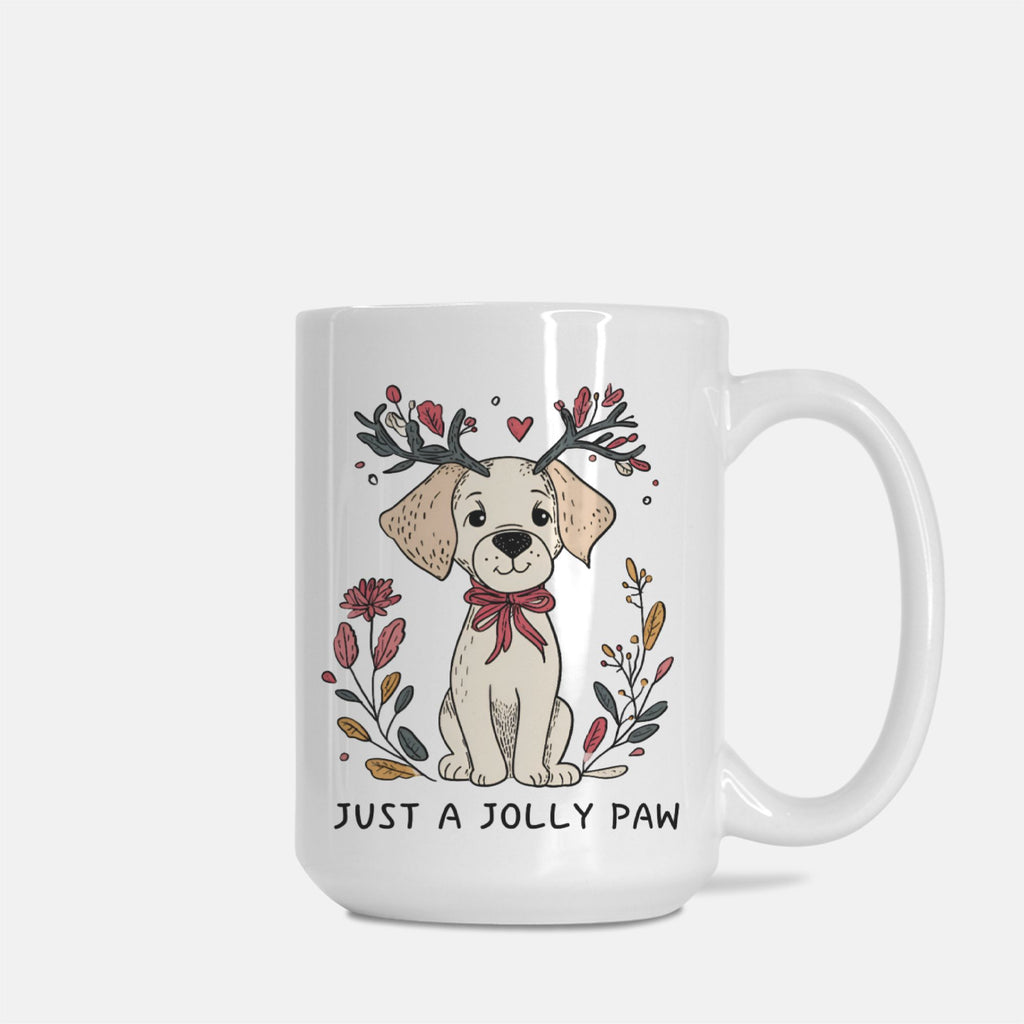 Dog Just A Jolly Paw Christmas Mug Deluxe 15oz.