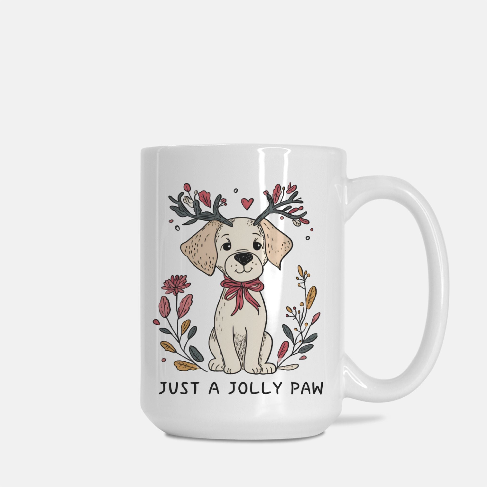 Dog Just A Jolly Paw Christmas Mug Deluxe 15oz.