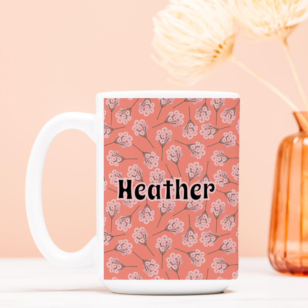 Personalized Coral Bloom Pattern Mug Deluxe 15oz.