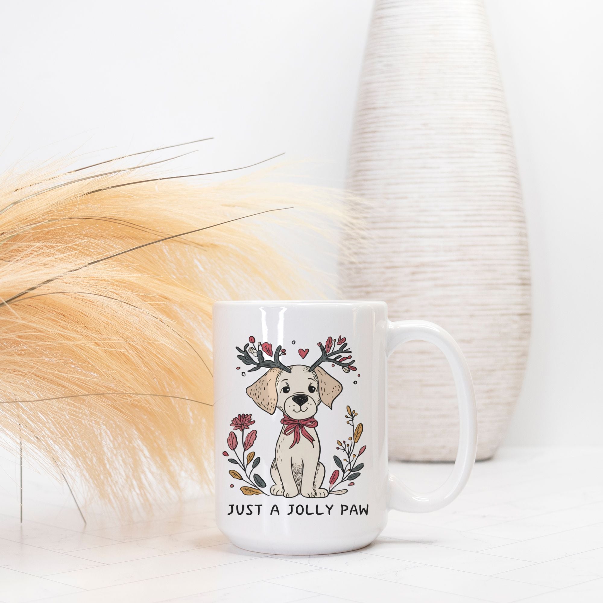 Dog Just A Jolly Paw Christmas Mug Deluxe 15oz.