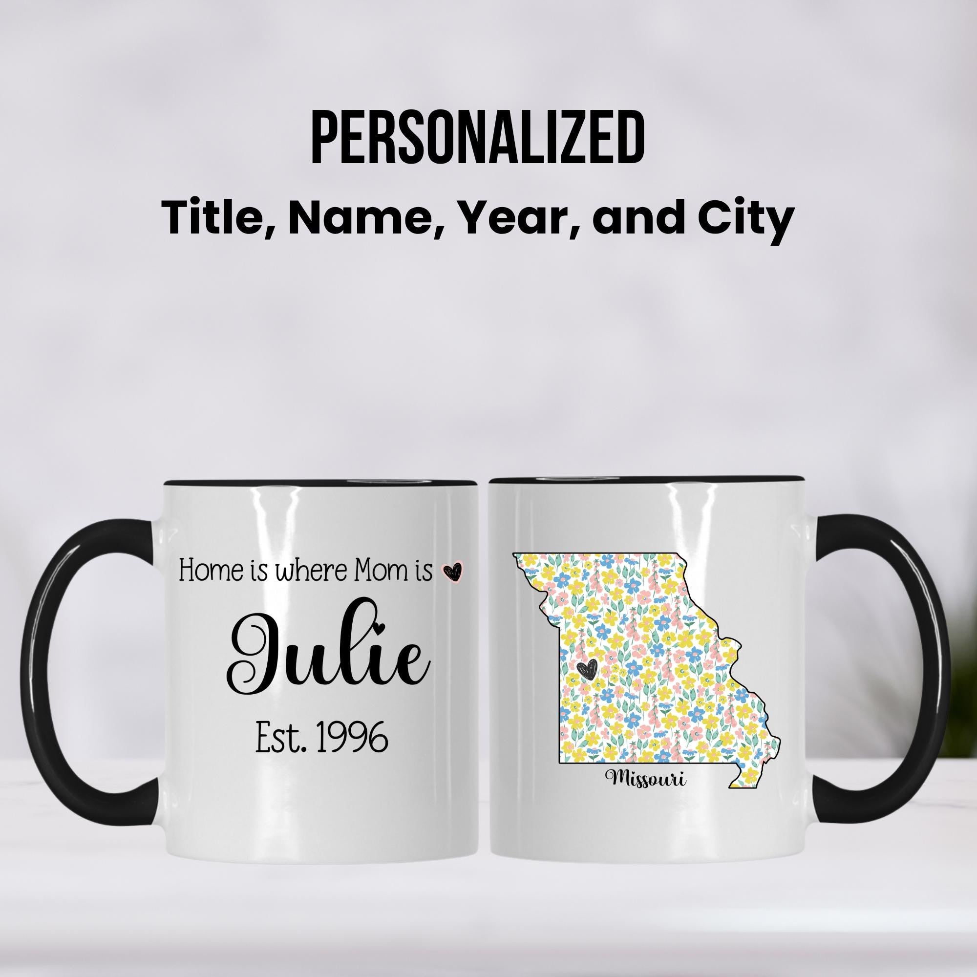 Personalized Mother's State Mug | Custom New Mom Cup, Grandma Gift, Est Year