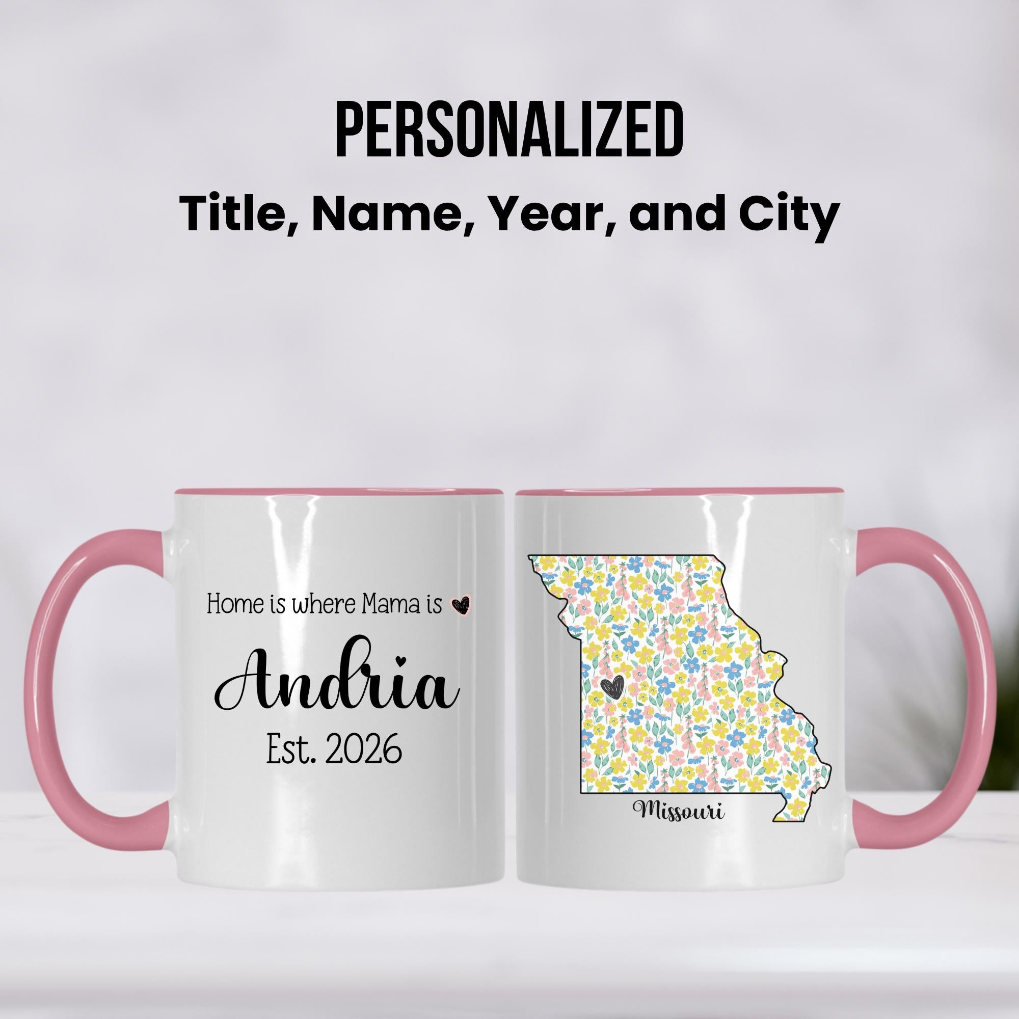 Personalized Mother's State Mug | Custom New Mom Cup, Grandma Gift, Est Year