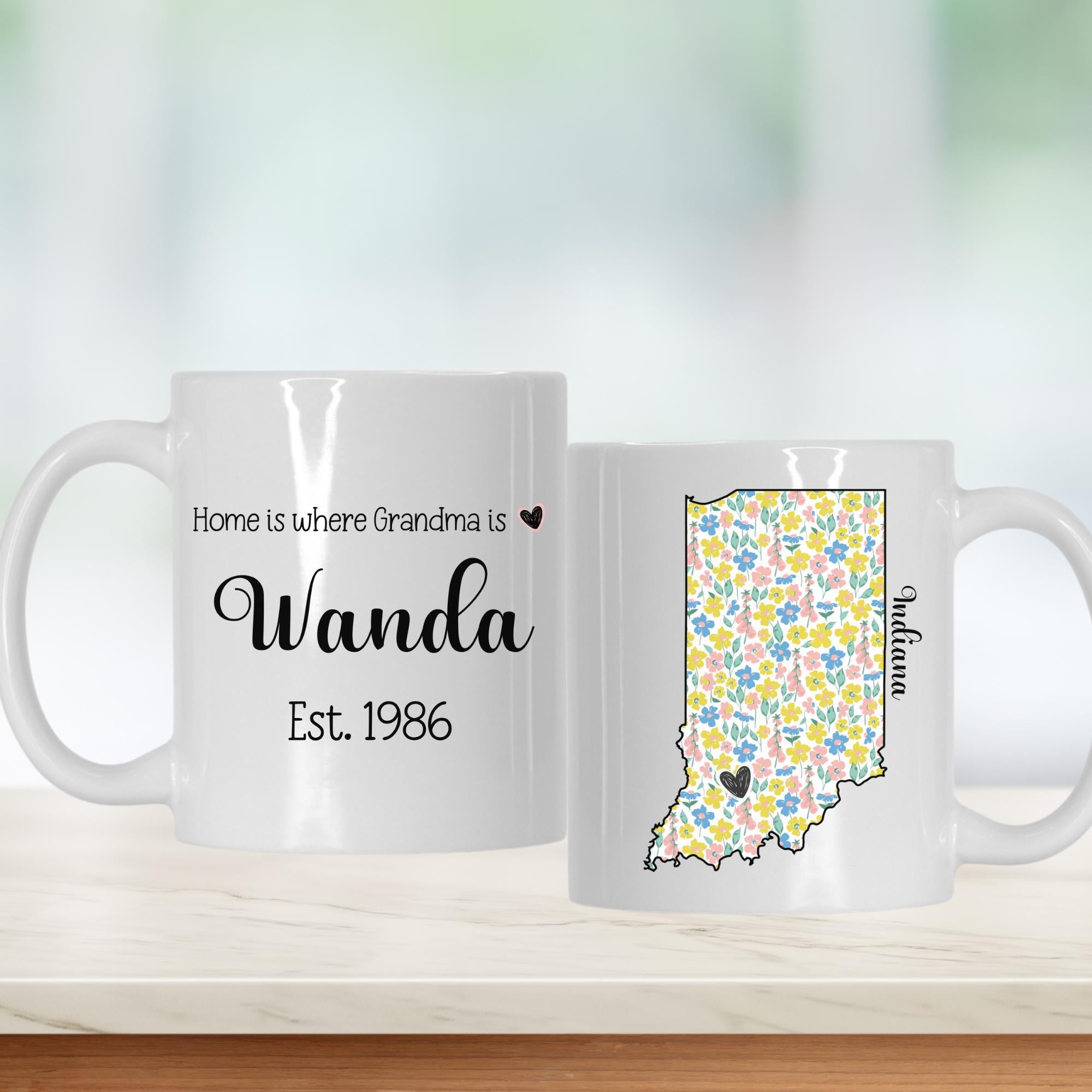 Personalized Mother's State Mug | Custom New Mom Cup, Grandma Gift, Est Year