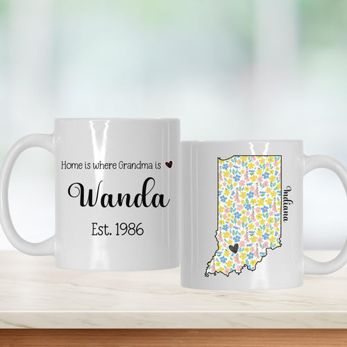 Personalized Mother's State Mug | Custom New Mom Cup, Grandma Gift, Est Year