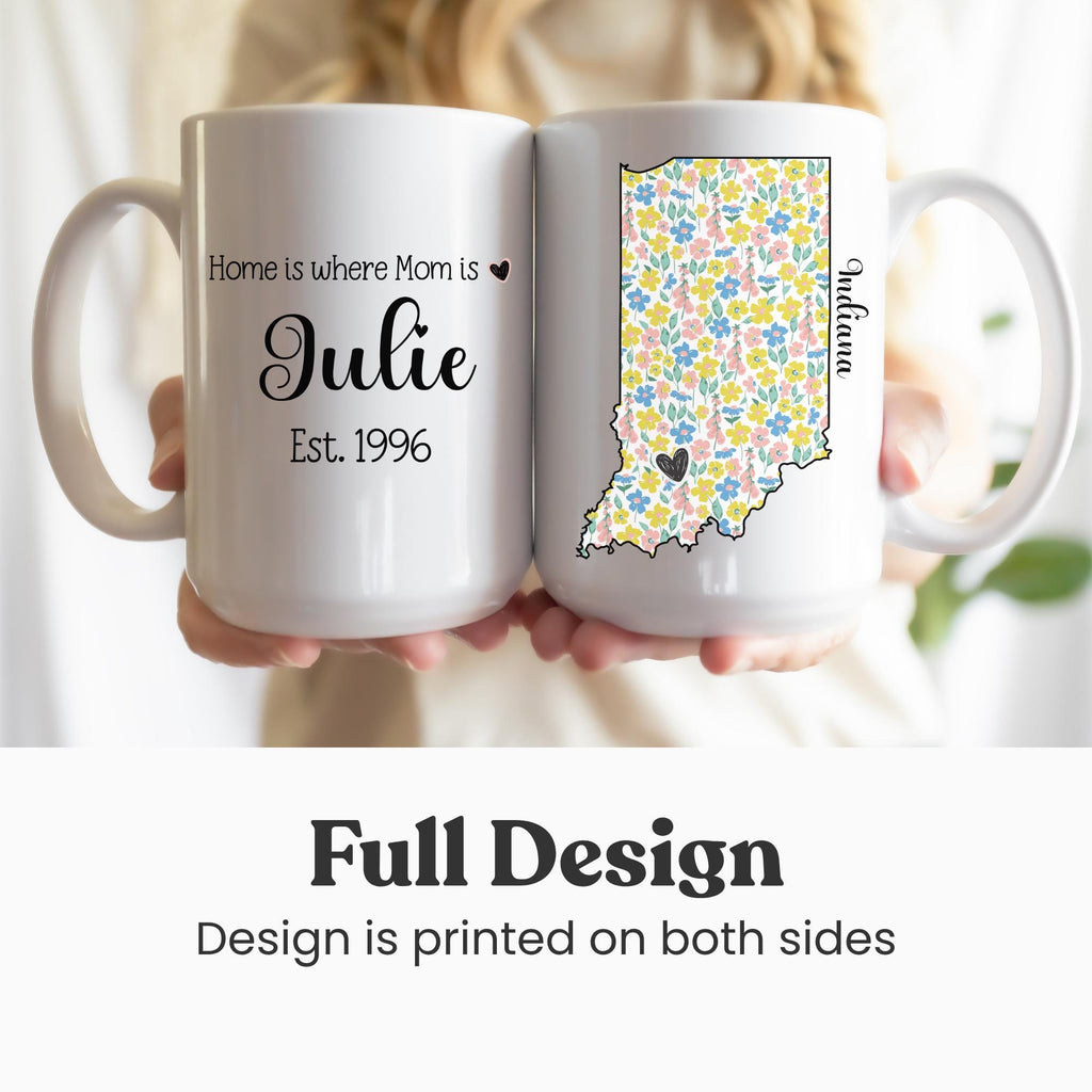 Personalized Mother's State Mug | Custom New Mom Cup, Grandma Gift, Est Year