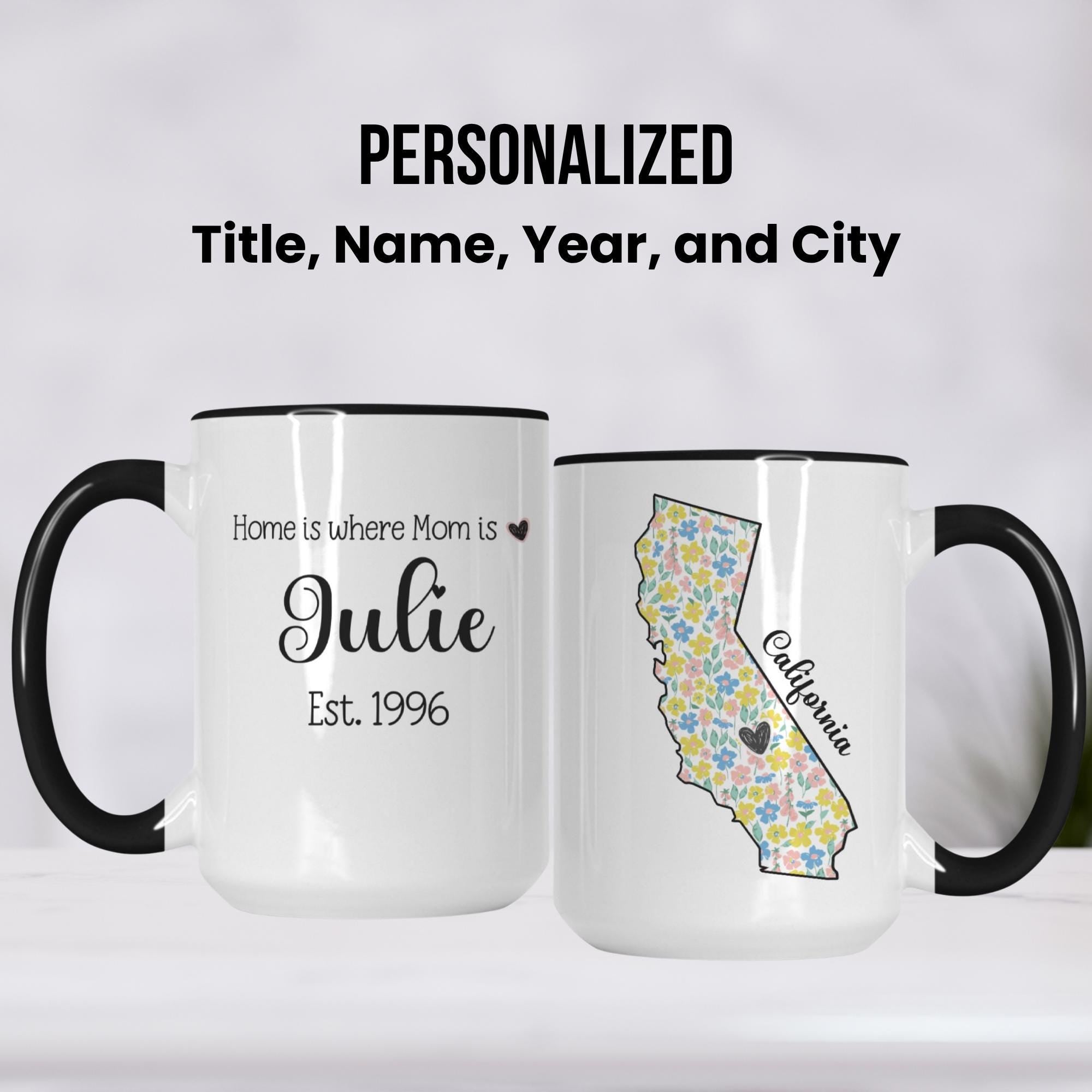 Personalized Mother's State Mug | Custom New Mom Cup, Grandma Gift, Est Year